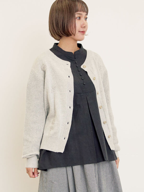 ◎刺繍カーディガン(グレー)|Samansa Mos2(サマンサ モスモス)通販