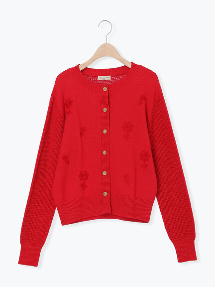 ◎刺繍カーディガン(グレー/チャコールグレー/レッド)|Samansa Mos2(サマンサ モスモス)通販