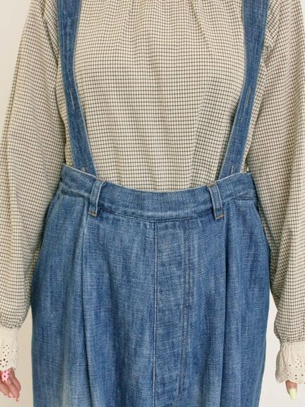 デニム/ツイルサスペンダー付きパンツ(ベージュ/ブルー/ネイビー)|Samansa Mos2(サマンサ モスモス)通販