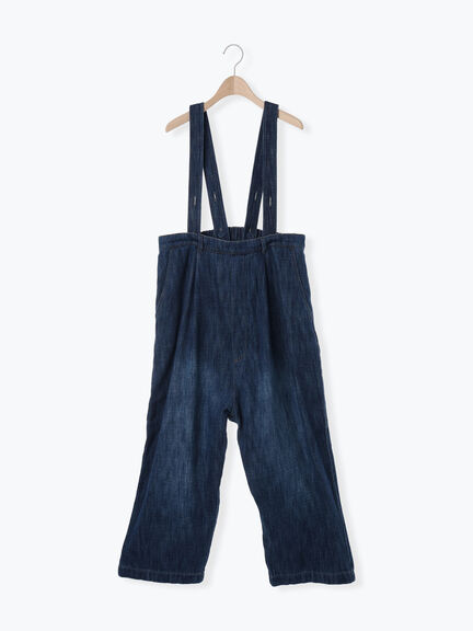 デニム/ツイルサスペンダー付きパンツ(ベージュ/ブルー/ネイビー)|Samansa Mos2(サマンサ モスモス)通販