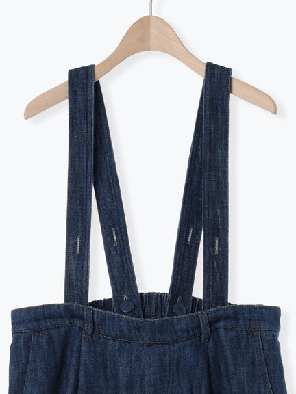 デニム/ツイルサスペンダー付きパンツ(ベージュ/ブルー/ネイビー)|Samansa Mos2(サマンサ モスモス)通販