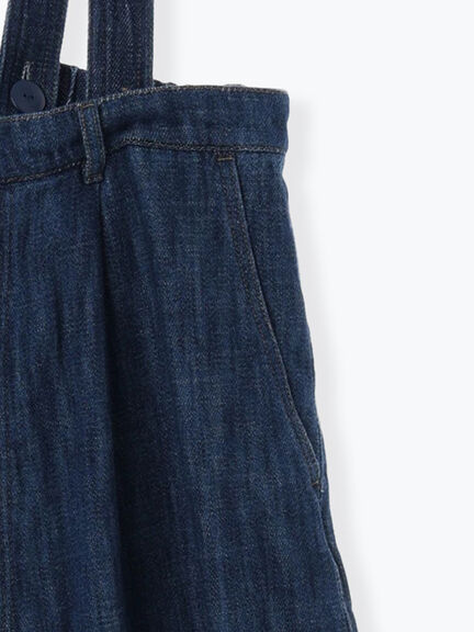 デニム/ツイルサスペンダー付きパンツ(ベージュ/ブルー/ネイビー)|Samansa Mos2(サマンサ モスモス)通販