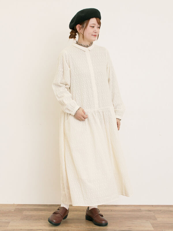 ◎刺繍ワンピース(グレー/チャコールグレー/キナリ)|Samansa Mos2(サマンサ モスモス)通販