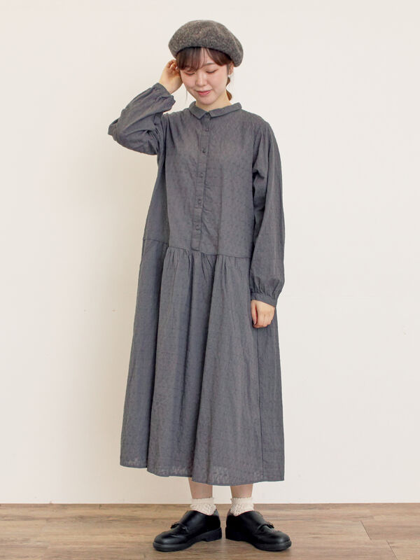 ◎刺繍ワンピース(チャコールグレー)|Samansa Mos2(サマンサ モスモス)通販