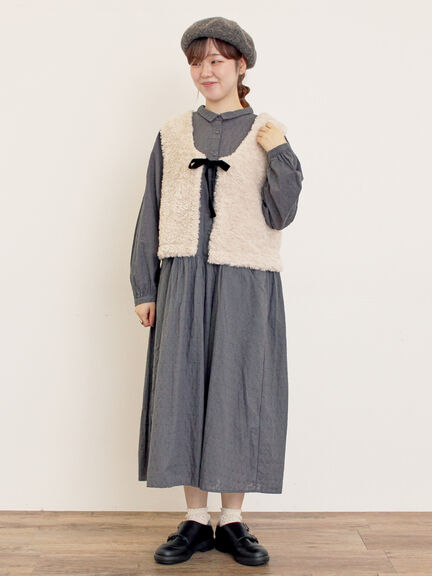 ◎刺繍ワンピース(グレー/チャコールグレー/キナリ)|Samansa Mos2(サマンサ モスモス)通販