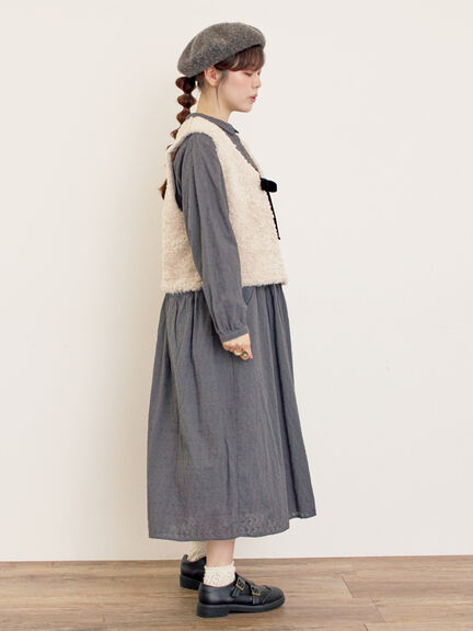 ◎刺繍ワンピース(グレー/チャコールグレー/キナリ)|Samansa Mos2(サマンサ モスモス)通販