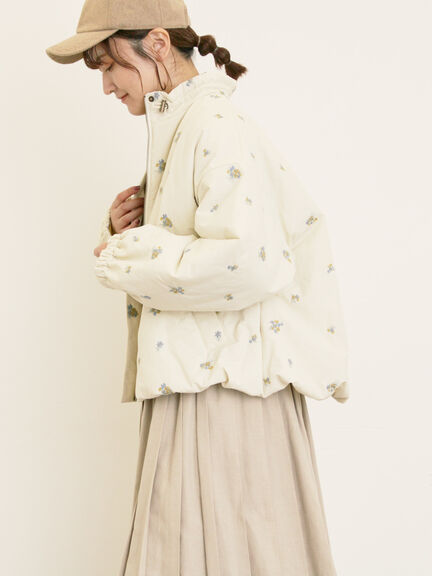 小花総刺繍中綿ジャケット(ブラック/オレンジ/キナリ)|Samansa Mos2(サマンサ モスモス)通販