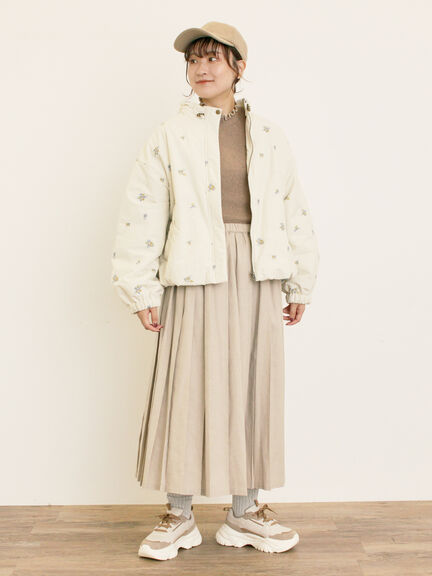 小花総刺繍中綿ジャケット(ブラック/オレンジ/キナリ)|Samansa Mos2(サマンサ モスモス)通販