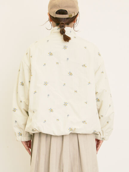 小花総刺繍中綿ジャケット(ブラック/オレンジ/キナリ)|Samansa Mos2(サマンサ モスモス)通販