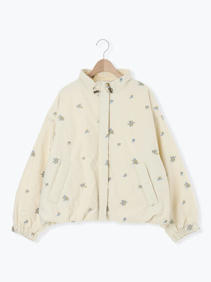 小花総刺繍中綿ジャケット(ブラック/オレンジ/キナリ)|Samansa Mos2(サマンサ モスモス)通販