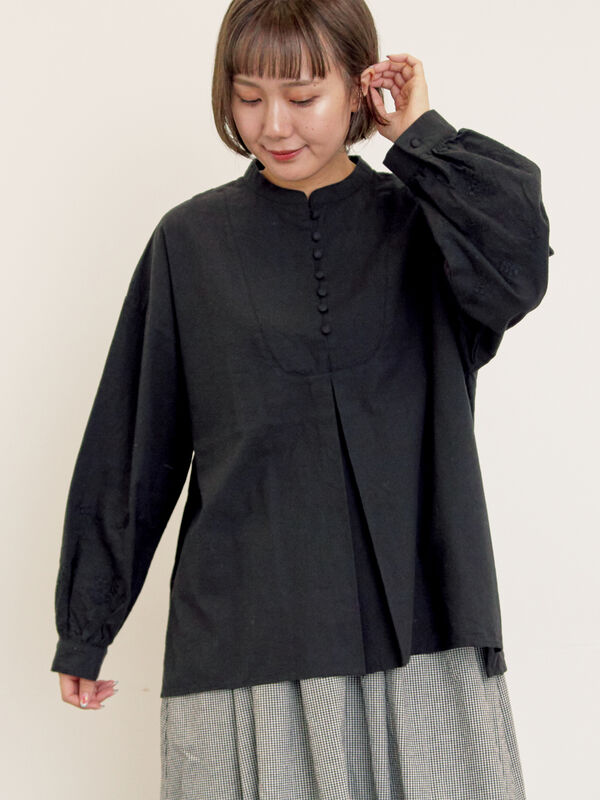 ◎袖刺繍ブラウス(ブラック)|Samansa Mos2(サマンサ モスモス)通販