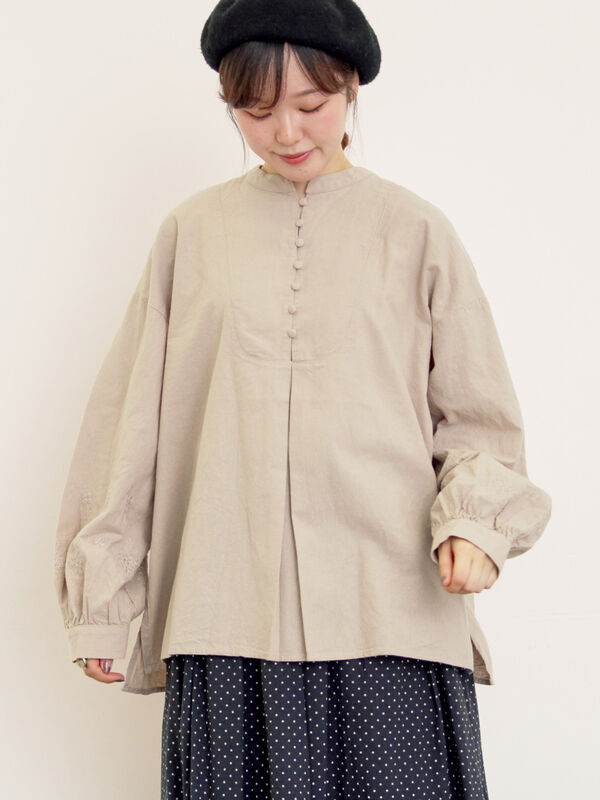 ◎袖刺繍ブラウス(ベージュ)|Samansa Mos2(サマンサ モスモス)通販