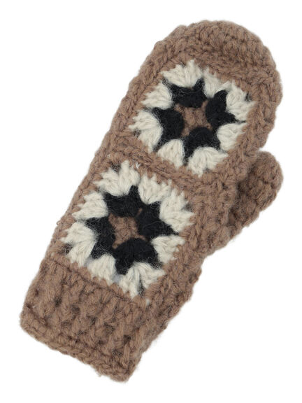 モチーフ編みミトン(オフホワイト/モカ)|Samansa Mos2(サマンサ モスモス)通販