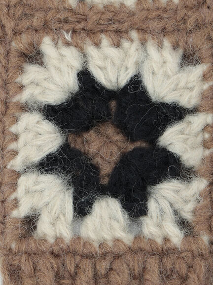 モチーフ編みミトン(オフホワイト/モカ)|Samansa Mos2(サマンサ モスモス)通販