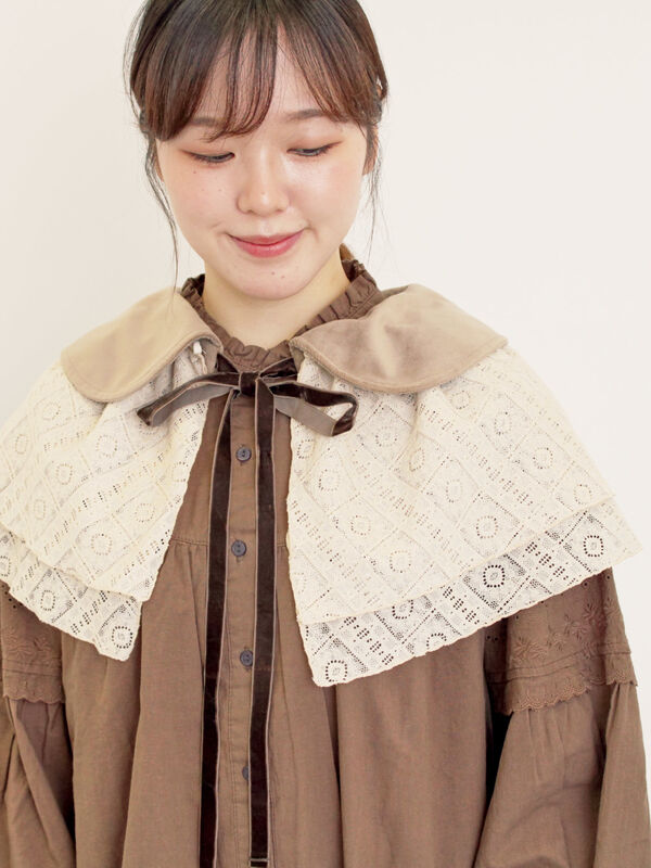 【3WAY】レイヤード付け襟(チャコールグレー/ベージュ)|Samansa Mos2(サマンサ モスモス)通販