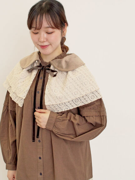 【3WAY】レイヤード付け襟(チャコールグレー/ベージュ)|Samansa Mos2(サマンサ モスモス)通販