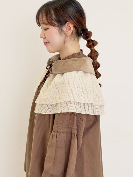 【3WAY】レイヤード付け襟(チャコールグレー/ベージュ)|Samansa Mos2(サマンサ モスモス)通販