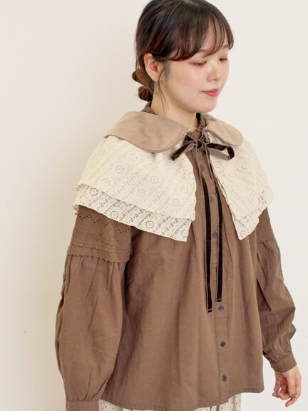 【3WAY】レイヤード付け襟(チャコールグレー/ベージュ)|Samansa Mos2(サマンサ モスモス)通販