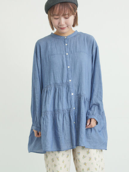 2WAYシアーティアードチュニック（オフホワイト/ミント/サックスブルー/ブルー）｜Samansa Mos2（サマンサ モスモス）通販