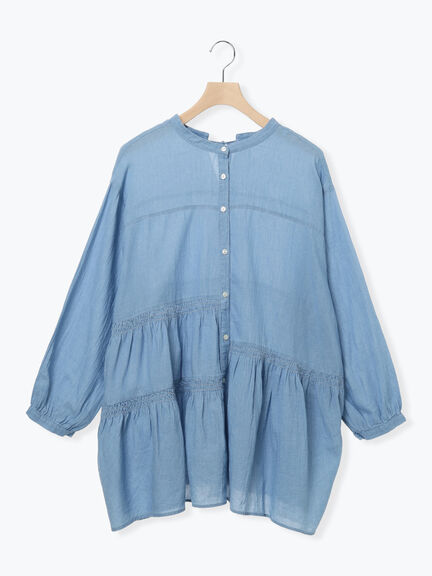 2WAYシアーティアードチュニック（オフホワイト/ミント/サックスブルー/ブルー）｜Samansa Mos2（サマンサ モスモス）通販