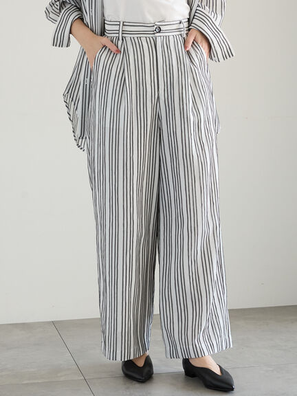 シェイドストライプタックパンツ(セットアップ可)《2025spring catalog item》(ブラック)|Te chichi(テチチ)通販