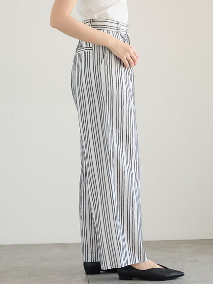 シェイドストライプタックパンツ(セットアップ可)《2025spring catalog item》(ブラック)|Te chichi(テチチ)通販