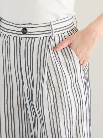 シェイドストライプタックパンツ(セットアップ可)《2025spring catalog item》(ブラック)|Te chichi(テチチ)通販