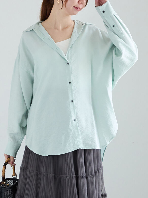 シャイニースパンドルマンシャツ《2025spring catalog item》(ミント)|Te chichi(テチチ)通販