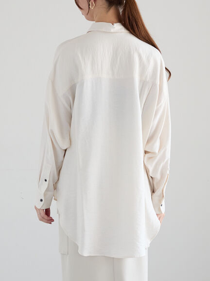 シャイニースパンドルマンシャツ《2025spring catalog item》(オフホワイト/ピンク/ミント)|Te chichi(テチチ)通販