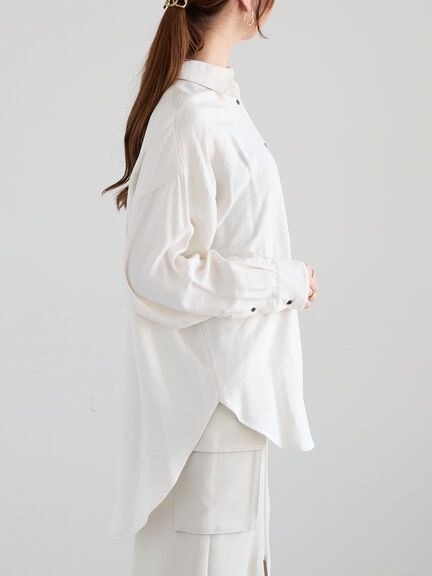 シャイニースパンドルマンシャツ《2025spring catalog item》(オフホワイト/ピンク/ミント)|Te chichi(テチチ)通販