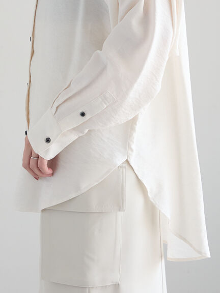 シャイニースパンドルマンシャツ《2025spring catalog item》(オフホワイト/ピンク/ミント)|Te chichi(テチチ)通販