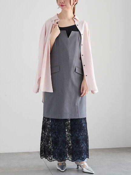 シャイニースパンドルマンシャツ《2025spring catalog item》(オフホワイト/ピンク/ミント)|Te chichi(テチチ)通販