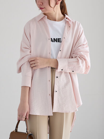 シャイニースパンドルマンシャツ《2025spring catalog item》(オフホワイト/ピンク/ミント)|Te chichi(テチチ)通販