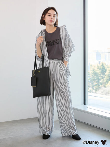 シェイドストライプオーバーシャツ(セットアップ可)《2025spring catalog item》(ブラック)|Te chichi(テチチ)通販