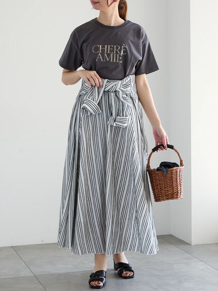 シェイドストライプオーバーシャツ(セットアップ可)《2025spring catalog item》(ブラック)|Te chichi(テチチ)通販