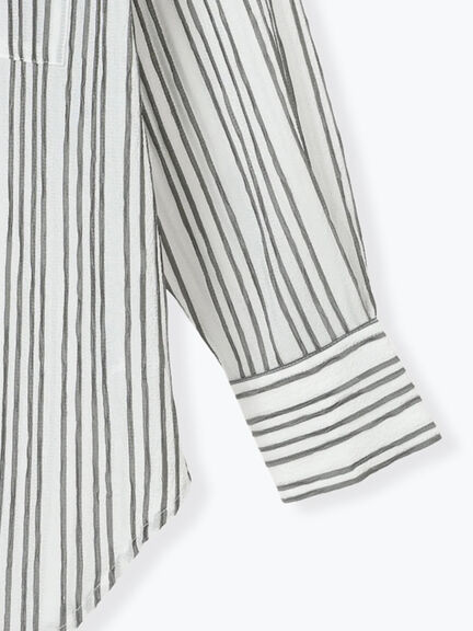 シェイドストライプオーバーシャツ(セットアップ可)《2025spring catalog item》(ブラック)|Te chichi(テチチ)通販