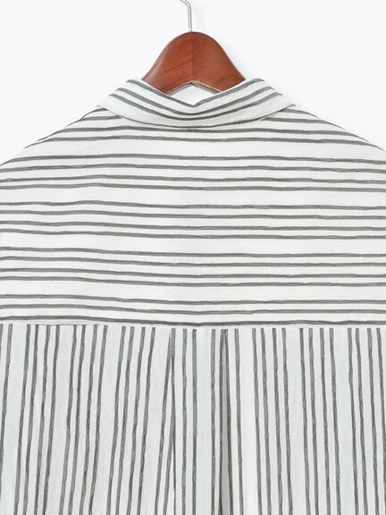 シェイドストライプオーバーシャツ(セットアップ可)《2025spring catalog item》(ブラック)|Te chichi(テチチ)通販