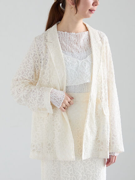 【Atelier Sucre】ロープ刺繍レースキャミブラウス《2025spring catalog item》(オフホワイト)|Te chichi(テチチ)通販