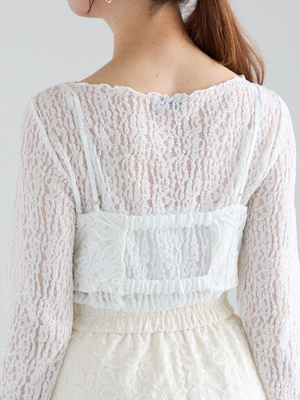 【Atelier Sucre】ロープ刺繍レースキャミブラウス《2025spring catalog item》(オフホワイト)|Te chichi(テチチ)通販