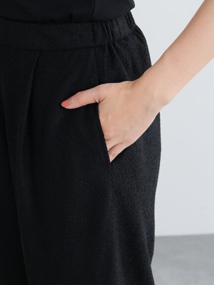 クレープメッシュストレートパンツ(セットアップ可)(ブラック/ブラウン)|Te chichi(テチチ)通販