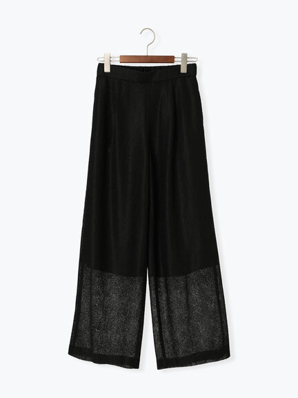 クレープメッシュストレートパンツ(セットアップ可)(ブラック/ブラウン)|Te chichi(テチチ)通販