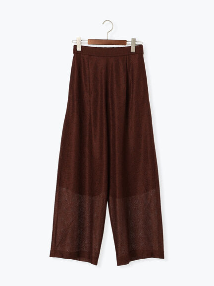 クレープメッシュストレートパンツ(セットアップ可)(ブラック/ブラウン)|Te chichi(テチチ)通販