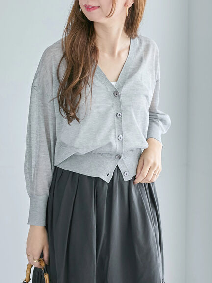 Levita14GVネックカーディガン(グレー/チャコールグレー/カーキ)|Te chichi(テチチ)通販