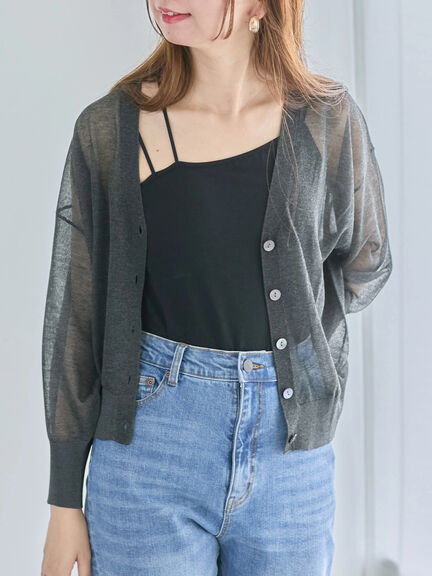 Levita14GVネックカーディガン(グレー/チャコールグレー/カーキ)|Te chichi(テチチ)通販