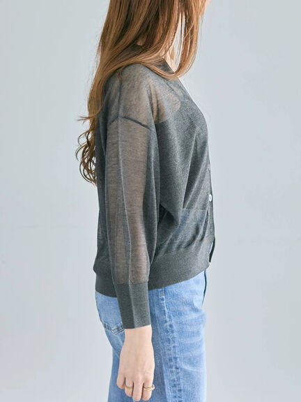 Levita14GVネックカーディガン(グレー/チャコールグレー/カーキ)|Te chichi(テチチ)通販