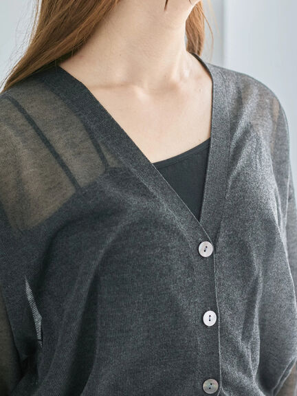Levita14GVネックカーディガン(グレー/チャコールグレー/カーキ)|Te chichi(テチチ)通販