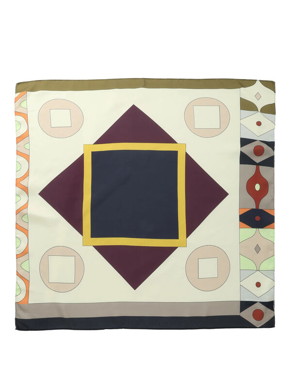 幾何柄スカーフ(ホワイト/オレンジ)|Te chichi(テチチ)通販