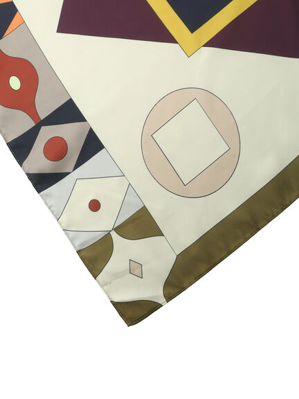 幾何柄スカーフ(ホワイト/オレンジ)|Te chichi(テチチ)通販