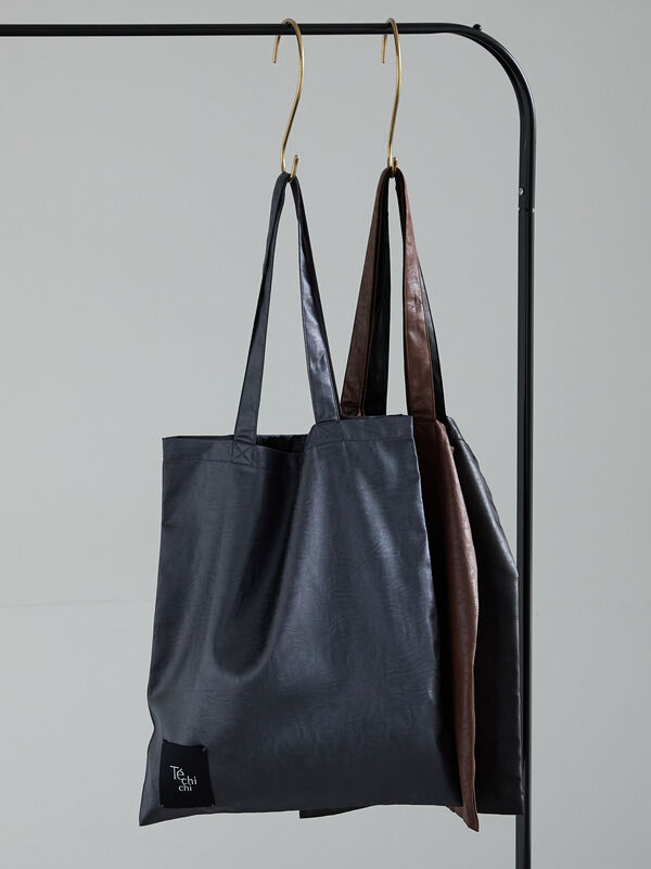 ファブリックTOTE(チンツ合皮ライク)(グレー)|Te chichi(テチチ)通販