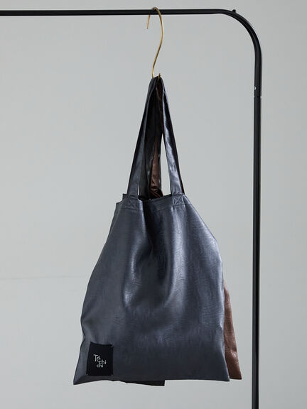 ファブリックTOTE(チンツ合皮ライク)(グレー/ブラック/ブラウン)|Te chichi(テチチ)通販